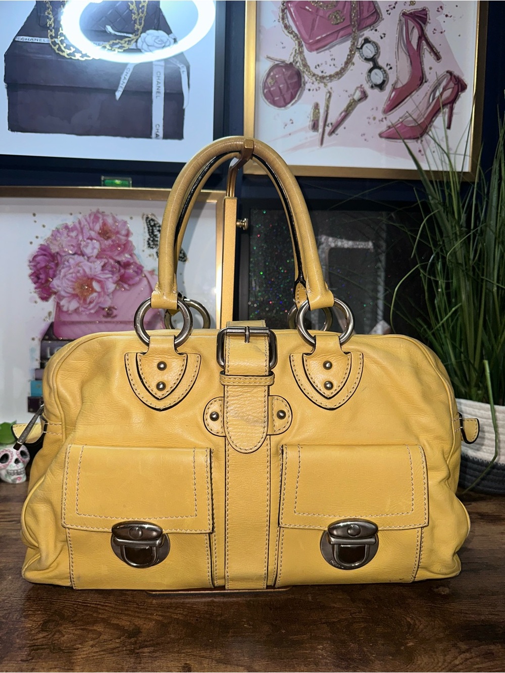 Vintage Marc Jacobs yellow Venetia Satchel